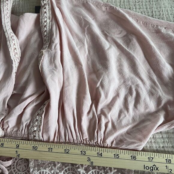 Vince Camuto Swim Cover Up Womens OS Pink Boho Crochet Lace Empire‎ Waist Kimono - Picture 11 of 12